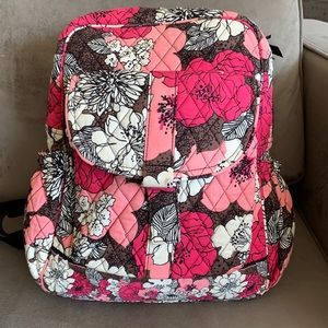 Vera Bradley Mocha Rouge Small Backpack, EUC